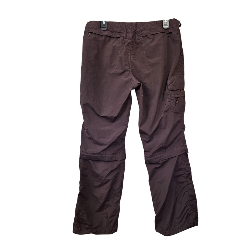 REI Convertible Pants Women 12 Brown Nylon Cargo Zip Off Hiking UPF 30+ Travel - Picture 3 of 11